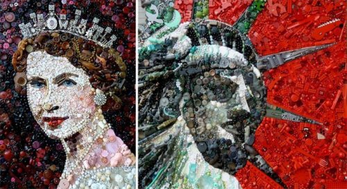 Портреты из тысяч различных предметов Портреты из тысяч различных предметов